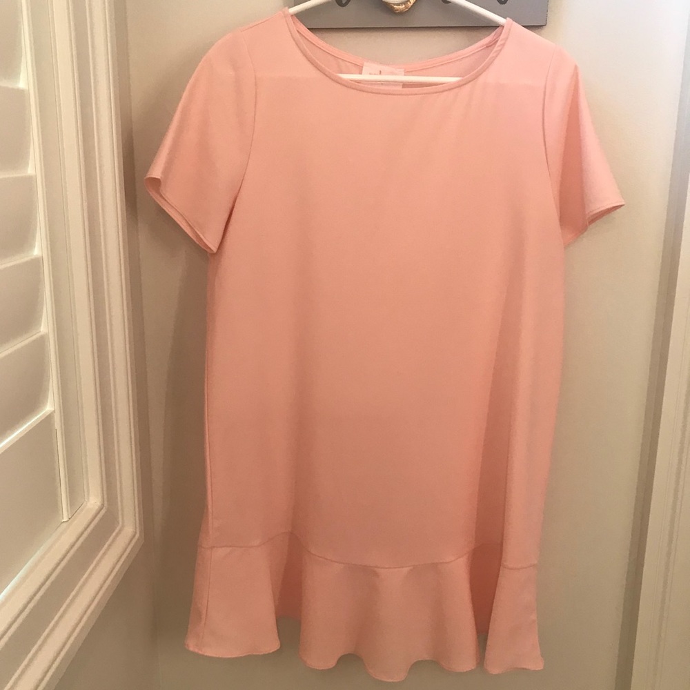 Pink ruffle hem dress